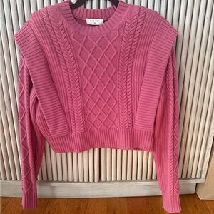 Babaton Pink Cable Knit Sweater